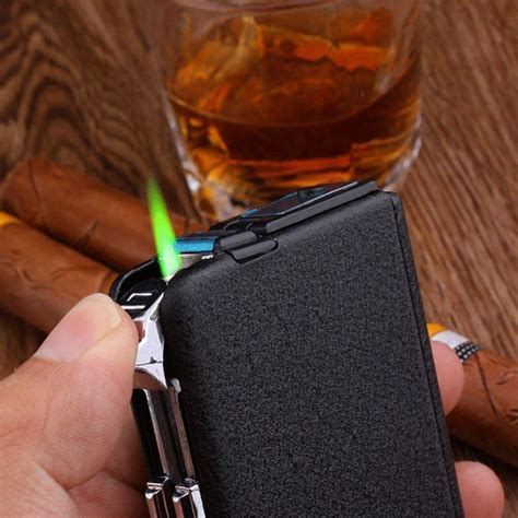 gooday ejection cig holder lighter metal box review|cigarette case with lighter.